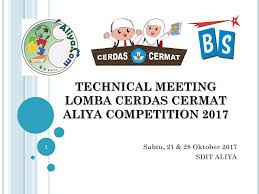 Biasanya piagam penghargaan ini diberikan kepada seseorang. Technical Meeting Lomba Cerdas Cermat Aliya Competition Ppt Download