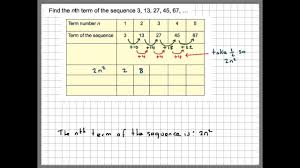 An = 1 2n2 + 1 2n. Finding The Nth Term Of A Quadratic Sequence Harder Example Youtube