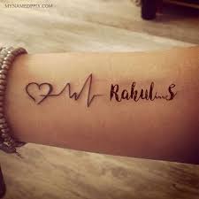 Write Name On Love Heartbeat Tattoo Image Name Tattoo On Hand Boyfriend Name Tattoos Name Tattoo Designs