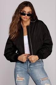 Black Bomber Jacket Outfits Womens Set It Off Bomber Jacket In 2020 Bomber Outfit Black Bomber Jacket Outfit Bomber Jacket Fashion