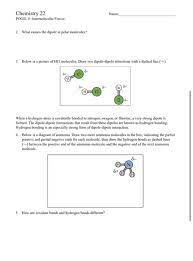 Get detailed, expert explanations on intermolecular forces that can improve your comprehension and help with the forces that hold one molecule to another in a substance are called intermolecular forces. Solved Name Chemistry 22 Pogil 9 Intermolecular Forces Chegg Com