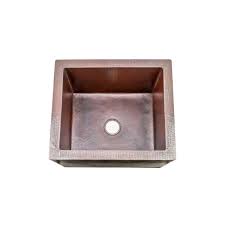 hammered copper farmhouse sink  single