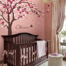Pale pinks and whites with a stunning cherry blossom tree wall decal to make everyone say wow!. Baby Room Tree Wallpaper Novocom Top