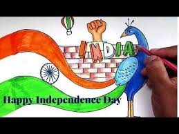 Creative Drawing Happy Independence Day For Kids Youtube Independence Day Drawing Happy Independence Day Images Independence Day Card