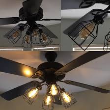 This model of fan perfectly demonstrates that. Newhouse Lighting Metal Wire Lamp Guard For Ceiling Fan Light Covers Pendant String Light And Vintage Lamp Shades Cover Industrial Wire Fixture Iron Bird Cage Walmart Com Walmart Com