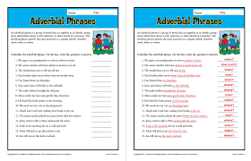 Adverbs of time that express an exact number of times the action happens usually work best at the end of a sentence. 9 Of The Best Fronted Adverbials Worksheets Examples And Resources For Ks1 And Ks2 English