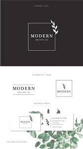 Premade Business Logo Branding Kit Modern Leaf Logo Etsy