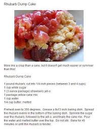 Pin By Barbara Ames On Food Rhubarb Recipes Rhubarb Dump Cakes Rhubarb Desserts