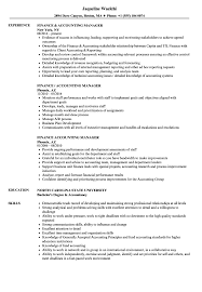 Finance Accounting Manager Resume Samples Velvet Jobs