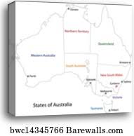 Also includes printable and blank maps, flags, cia world factbook maps, and antique historical maps Outline Australia Map Canvas Print Barewalls Posters Prints Bwc14132989