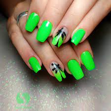 UNHAS DECORADAS VERDES FLUORESCENTE