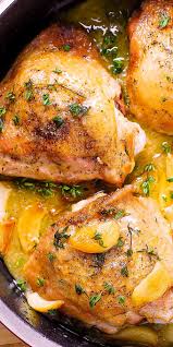 These Baked Chicken Thighs Are So Good I Use Bone In Skin On Chicken Thighs You Re Basically Roasting Thyme Chicken Chicken Thights Recipes Chicken Recipes