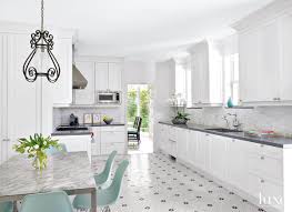 Free standard delivery with selected couriers and on all orders over £299 at victorian plumbing. Modern White Kitchen With Mosaic Floor Tiles Luxe Interiors Design