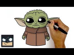 (step 04) draw a slanted line as well as a curved line along the base. How To Draw Baby Yoda The Mandalorian Youtube Draw Baby Yoda Yoda Drawing Baby Drawing