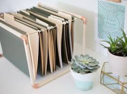 Diy Mixed Metal File Folder Hangers Diy Office Home Office Organization Diy Hanging