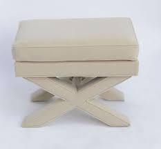 Home styles arts & crafts upholstered storage bench. Billy Baldwin Style Upholstered X Bench At 1stdibs