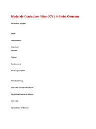 Model De Curriculum Vitae