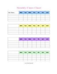 Editable Chore Charts Printable Monthly Chore Chart With
