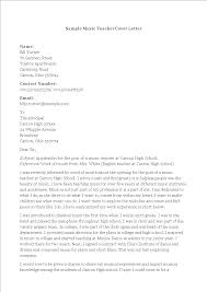 Music Teacher Cover Letter For Resume Templates At Allbusinesstemplates Com
