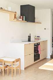 birch plywood kitchen with brass edge pull handles by plykea open planken keuken ikea keuken modern meubeldesign