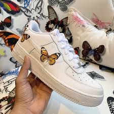 Orange Hd Clear Butterfly Air Force 1 Vintagewavez Air Force One Shoes Custom Nike Shoes Sneakers