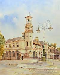 Beechworth Post Office Victoria Australia Painting By Audrey Russill