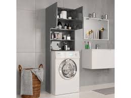 Vidaxl Meuble Pour Machine A Laver Gris Brillant 64 X 25 5 X 190 Cm 800035 Vente De Vidaxl Conforama