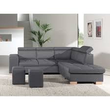 Vous trouverez aussi la version avec pouf & la version panoramique avec pouf & la version d'angle avec pouf. Madrid Canape D Angle Convertible Avec Tetieres Poufs Et Coffre Droit Couleur Gris Fonce Cdiscount Maison