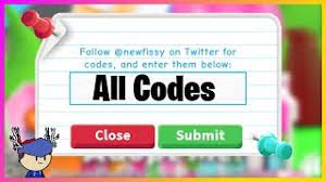 Get free dollars with one of these valid codes offered downward listed below. Roblox Adopt Me Codes 2019 July Wiki Robux Hack Account
