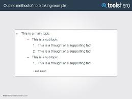 What Is The Outline Method Of Note Taking Definition More Toolshero Note Taking Method Outline