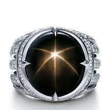 Kat Florence Black Star Sapphire and D Flawless Diamonds ring.  www.KatFlorenceAtelier.com