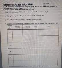 Phet molecular polarity simulation worksheet follow the procedures outlined on the directions sheet. Your Name Molecule Shapes With Phet Date Go To T Chegg Com