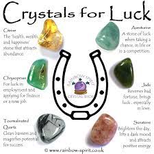 Crystals Of Luck Set Etsy Crystal Healing Chart Crystals For Luck Crystal Healing Stones