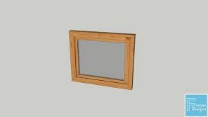 Large Preview Of 3d Model Of Toilet Window 600x500mm Wood Glass Windows Frame