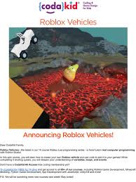 In this course, i will teach you the first steps by introducing you to java. Codakid Announcing Roblox Vehicles Course Has Released Milled