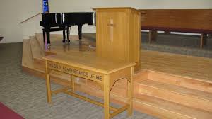 A Church Communion Table And Pulpit Communion Table Church Design Table