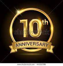 10th Golden Anniversary Logo 10 Years Anniversary Celebration With Rin Joyeux Anniversaire De Mariage Anniversaire De Mariage 45 Ans Image Joyeux Anniversaire