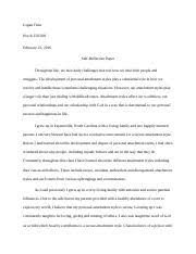 We found 18 free essay samples on self reflection for you. Psyc 150 Self Reflection Paper Ana Reeves Dr Logan Psyc 150 001 Self Reflection Paper As We Have Been Reading Why You Do The Things You Do We Have Course Hero