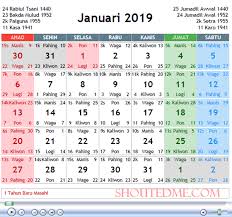 Kalender Jawa Januari 2019 Baru Kalender Rabu Selasa