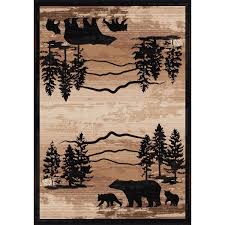 Faux fur rug is backed with a rich suede finish. Mountain Shadow Bear Rugs