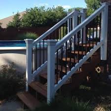 4.1 out of 5 stars. Weatherables Vilano 3 5 Ft H X 8 Ft W Vinyl White Stair Railing Kit Wwr Thdva42 S8s The Home Depot In 2021 Exterior Stair Railing Stair Railing Kits Outdoor Stairs