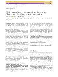 Pdf Effectiveness Of Paediatric Occupational Therapy For