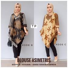 Dress batik wanita asimetris renata doby navy batik etniq craft. Blouse Asimetris Baju Batik Jumbo Motif Padi Shopee Indonesia
