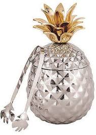 13 Silver And Gold Pineapple Ice Bucket And Tong Pineapple Decor Gold Pineapple Pineapple Ice Bucket