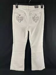 Earl Jean Women's Size 10 White Jeans Pants Rhinestones Bold Stitch Lot