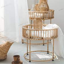 Distinguished by its massive size, the spacious round coffee table provides all the room you need for storage and décor. Small Rattan Table Set 2 Pieces Creative Hand Woven Round Rattan Storage Coffee Table Aliexpress