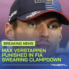 Max Verstappen ordered to do "work of public interest" after swearing in  the Singapore GP FIA press conference.