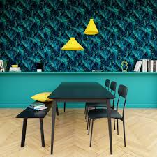 Papier Peint Intisse Ibiza By E Rivassoux Coloris Bleu Paon Papier Peint Papier Peint Intisse Papier Peint Tropical