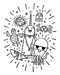 The tusk on a male can grow almost 10 feet long. Kawaii Narwhals Coloring Pages Novocom Top