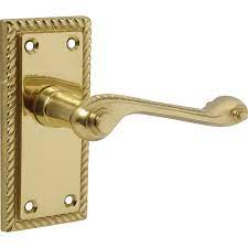 Victorian scroll internal door handles sets latch lock wc chrome. Georgian Scroll Door Handles Short Latch Brass